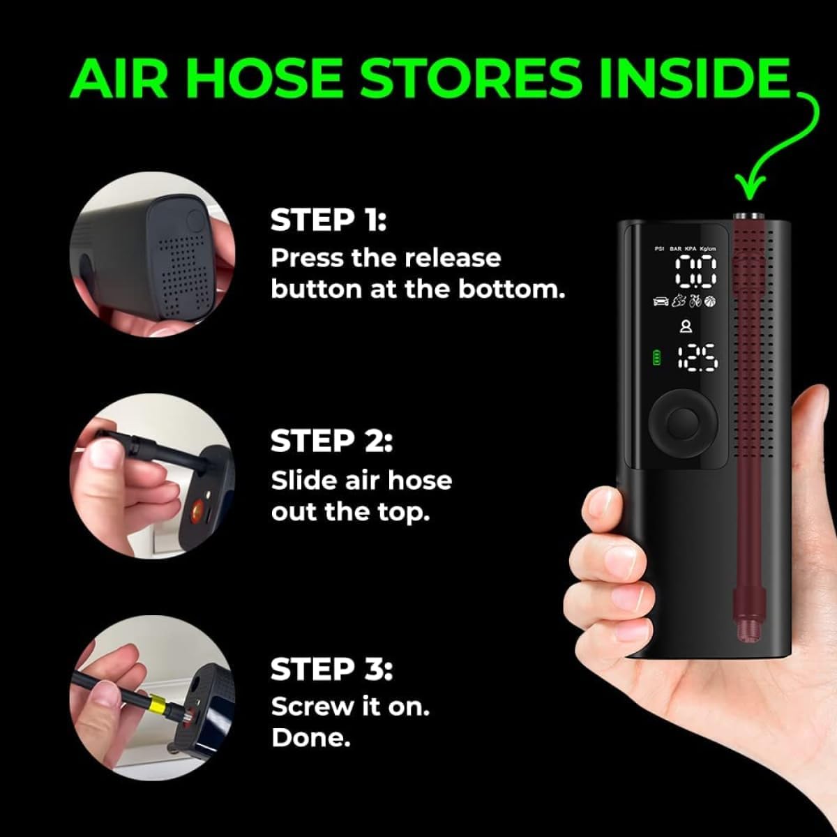 Tire Inflator Portable Air Compressor,Air Pump for Car Tires